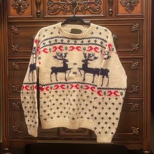 Vintage Eddie Bauer reindeer holiday sweater